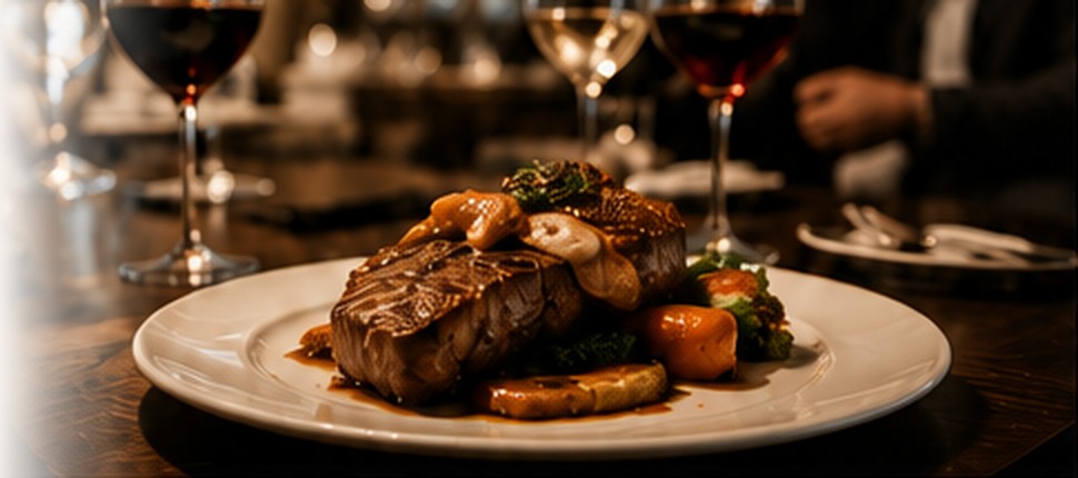 Steakhouse-style plated meal
