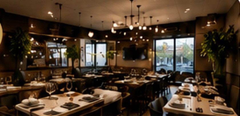 Warm contemporary restaurant interior representing the Streetsville event space
